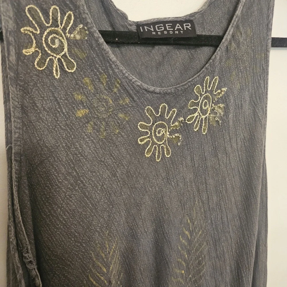 Ingear Women's Resort Flower Printed Maxi Dress‎ Boho Vacation One Size
